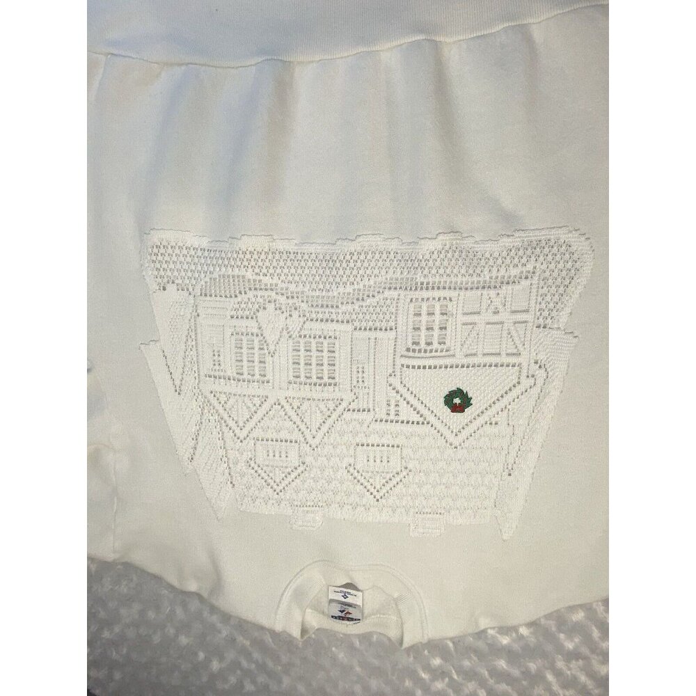 Jerzees Vtg Grandma Crewneck Sweatshirt Womens XL Christmas Embroidered Lace - Picture 7 of 7